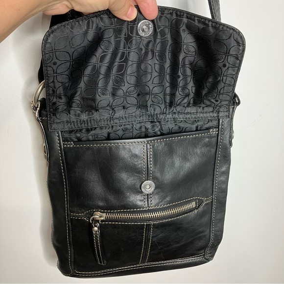 Fossil black leather crossbody bag medium size - Picture 5 of 9